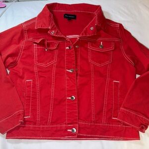Vibrant Red Kids Jean Jacket